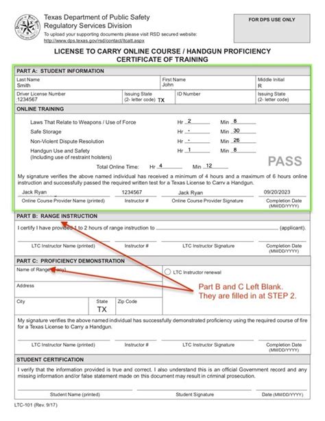 texas ltc sample test